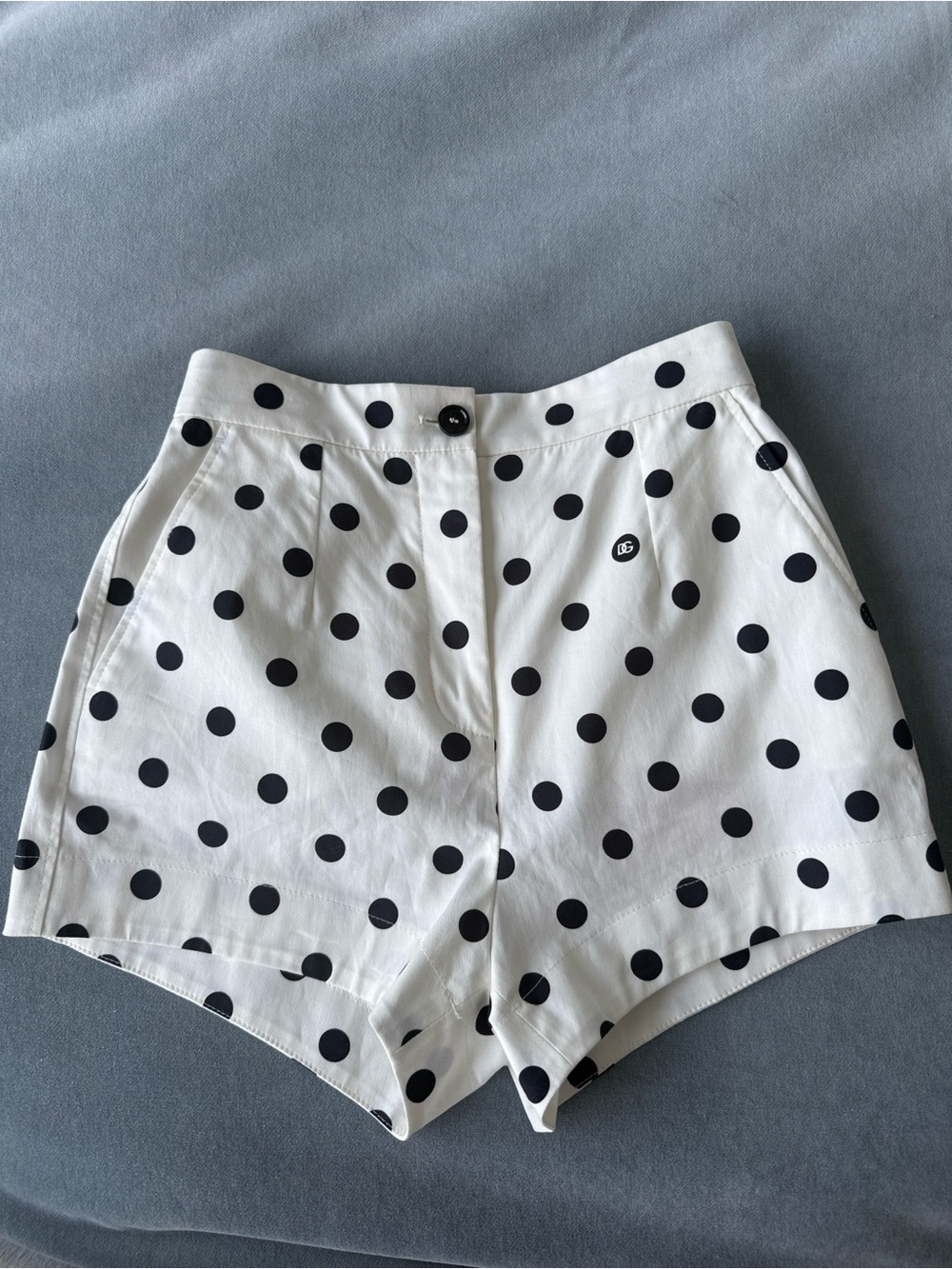 Dolce & Gabbana White High-Waist Polka Dot Shorts NWT $875
